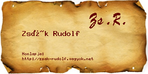 Zsák Rudolf névjegykártya